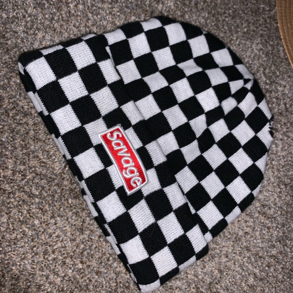 Savage checkered beanie